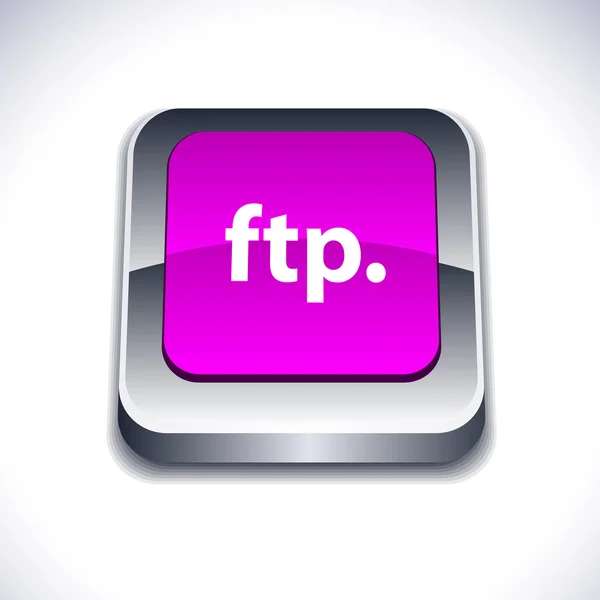 FTP 3d düğmesi. — Stok Vektör