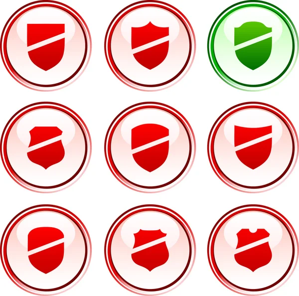 Shield buttons. — Stock Vector