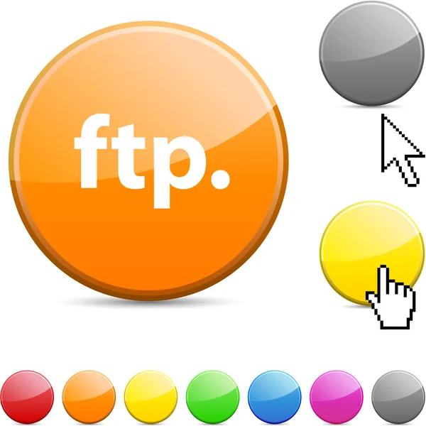 FTP parlak düğme. — Stok Vektör