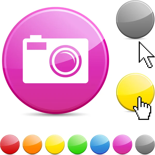Photo glossy button. — Stock Vector