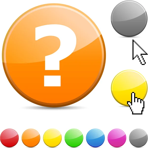 Question glossy button. — Stock Vector