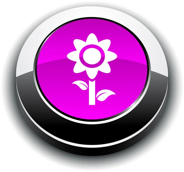 Квітка 3d кругла кнопка . — стоковий вектор