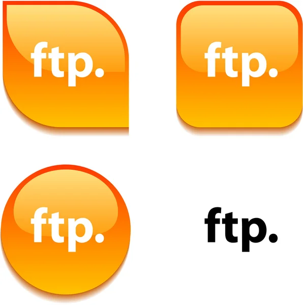 Блестящая кнопка FTP . — стоковый вектор