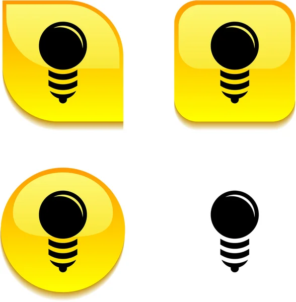 Ampoule bouton brillant . — Image vectorielle