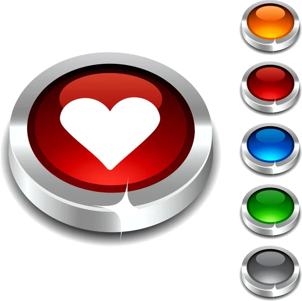 Love 3d button. — Stock Vector