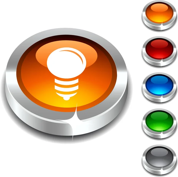 Bulb 3d button. — Stock Vector