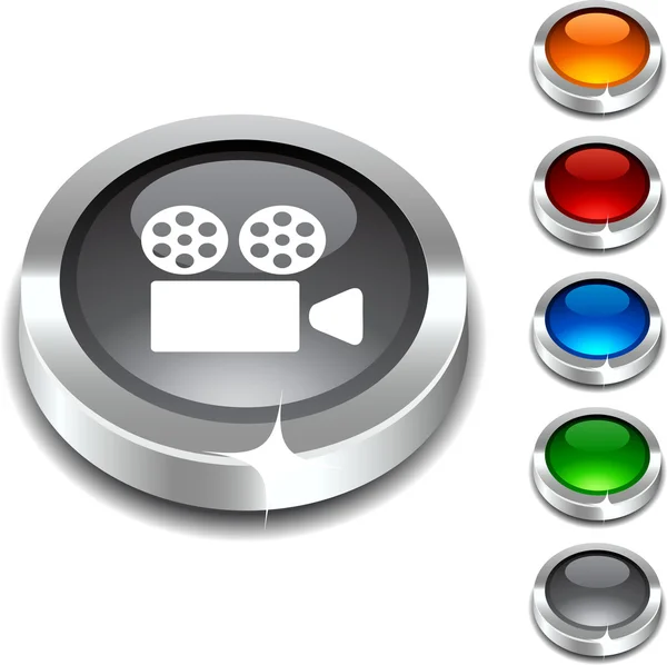 Cinéma bouton 3d . — Image vectorielle