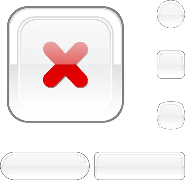 Croix bouton blanc . — Image vectorielle