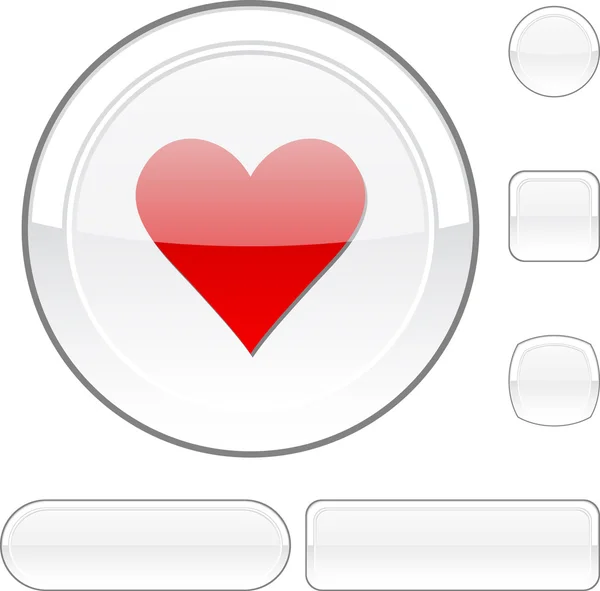 Aşk beyaz düğmesi. — Stok Vektör
