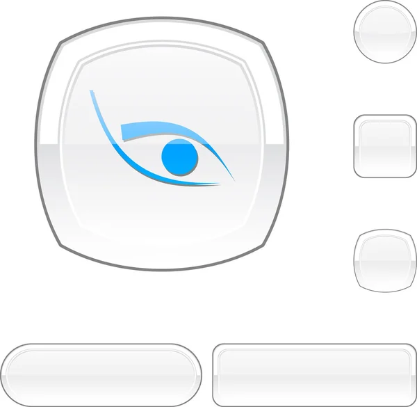 Eye white button. — Stock Vector