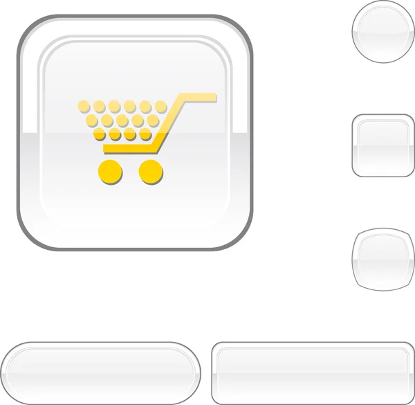 Shopping white button. — Stock Vector