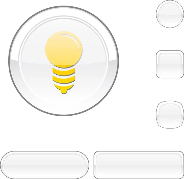 Ampoule bouton blanc . — Image vectorielle