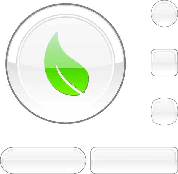 Ecologie bouton blanc . — Image vectorielle