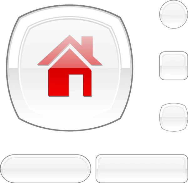 Σπίτι λευκό κουμπί. — Διανυσματικό Αρχείο