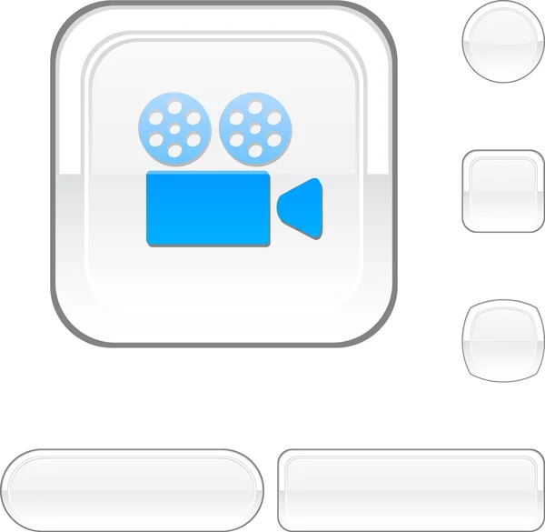 Cinéma bouton blanc . — Image vectorielle