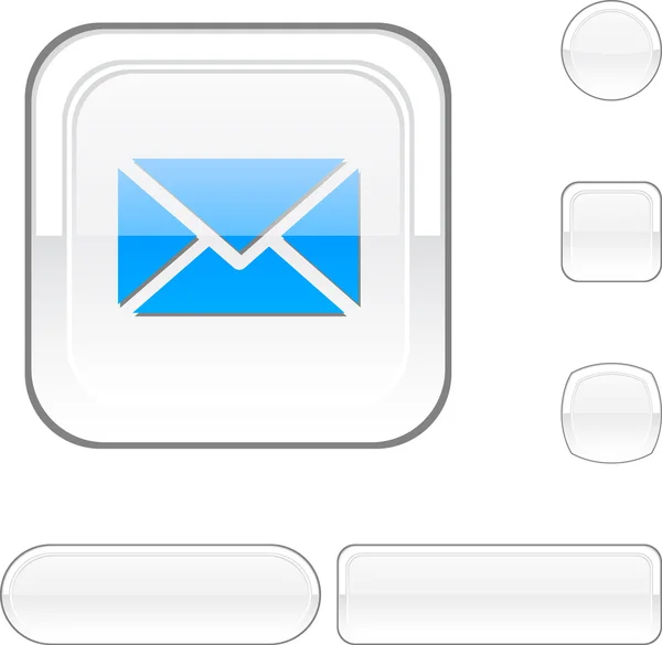 Bouton Mail blanc . — Image vectorielle