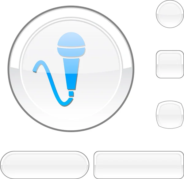 Мікрофон білий кнопки . — стоковий вектор
