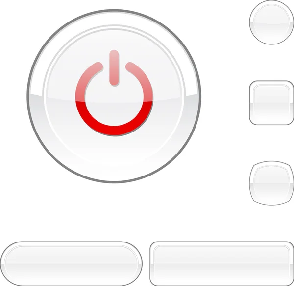 Commutateur bouton blanc . — Image vectorielle