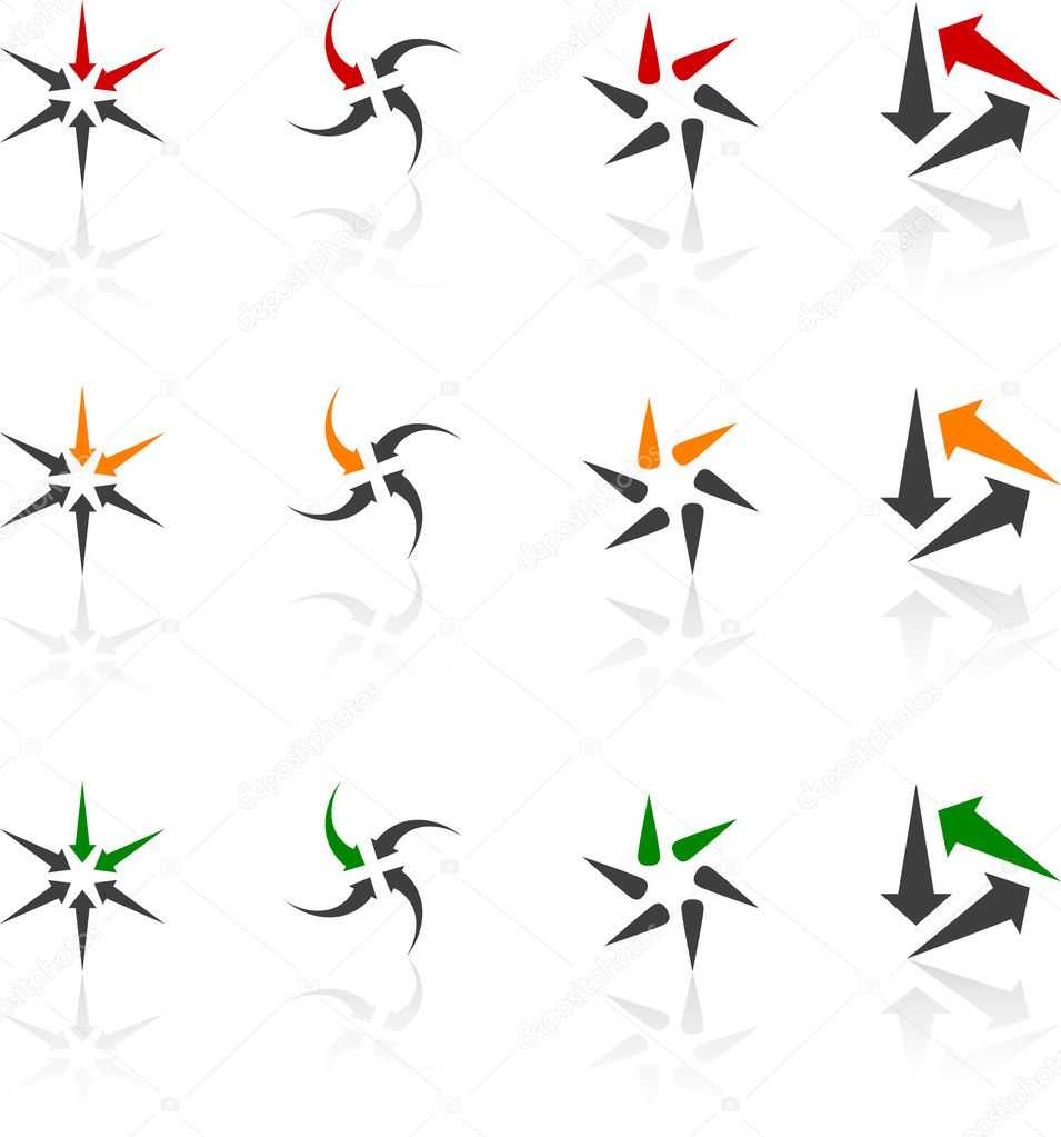 Set of abstract symbols. Vector illustration.
