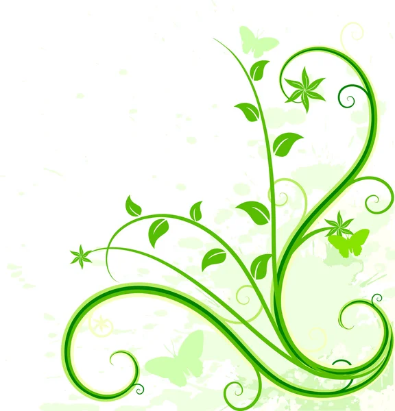 Fundal floral verde . — Vector de stoc