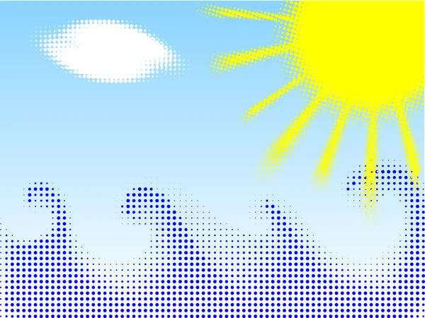 Soleil et mer . — Image vectorielle