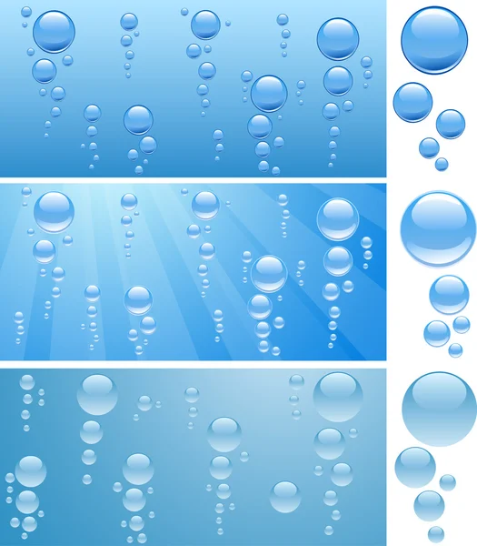 Bubliny ve vodě. — Stockový vektor