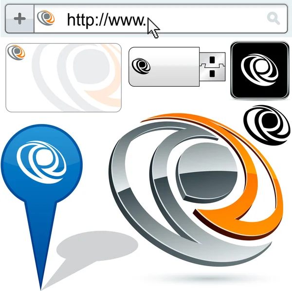 Zakelijke 3d oog logo ontwerp. — Stockvector