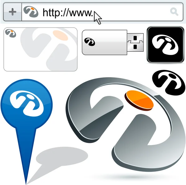 Дизайн логотипу бізнес 3D рота . — стоковий вектор
