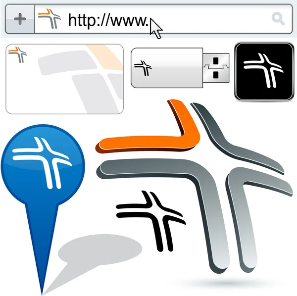 Дизайн логотипу Business 3D Cross . — стоковий вектор