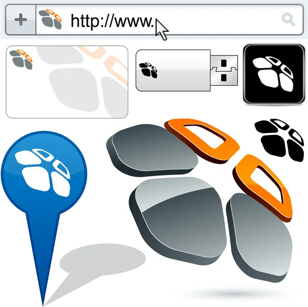 Business 3D fleur logo design . — Image vectorielle