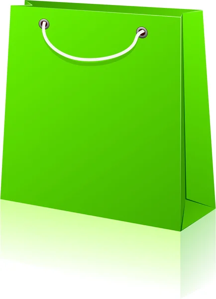 Yeşil alışveriş çantası. — Stok Vektör