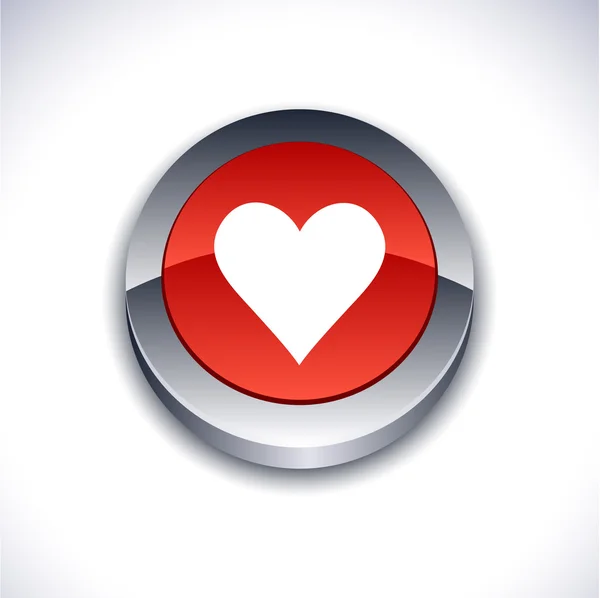 Кнопка Love 3d . — стоковый вектор