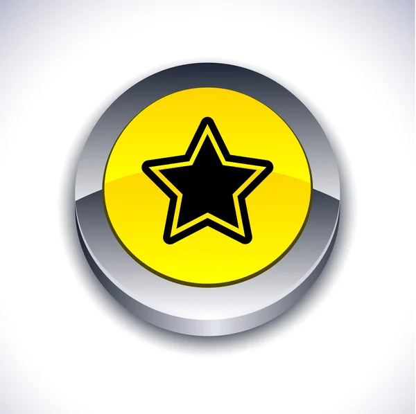 Estrela botão 3d . — Vetor de Stock