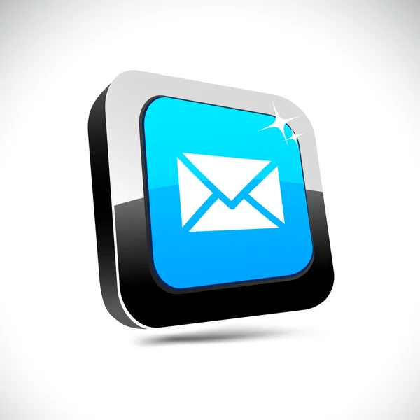 Bouton carré Mail 3d . — Image vectorielle