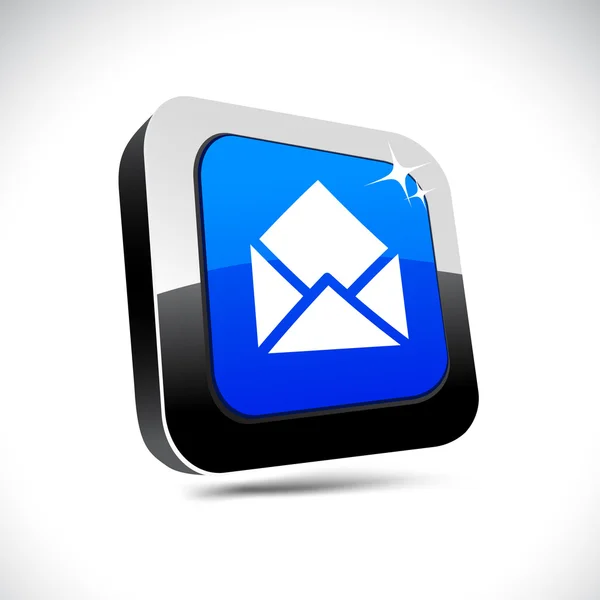 E-mail bouton carré 3d . — Image vectorielle