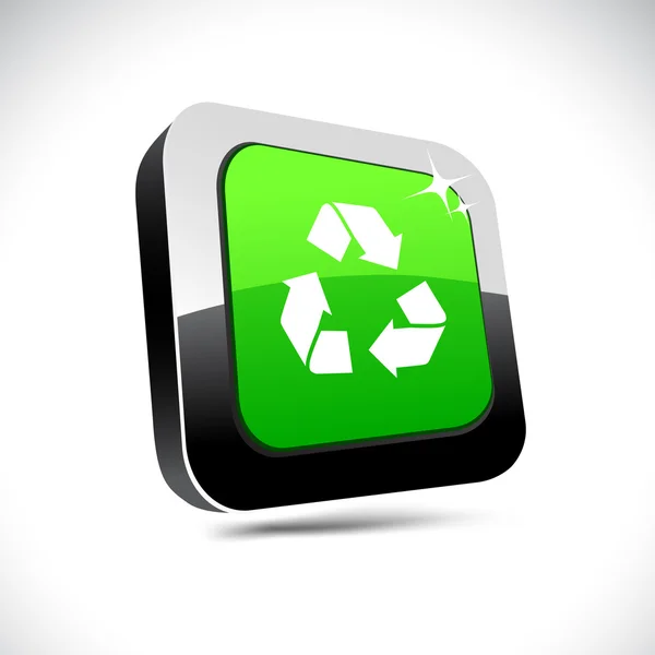 3d τετράγωνο κουμπί ανακύκλωσης. — Διανυσματικό Αρχείο