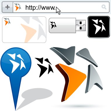 Business arrows abstract logo design. clipart