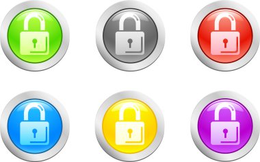 Padlock button. [Vector]