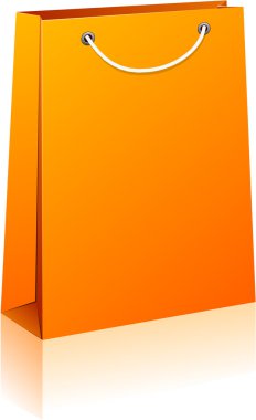 Orange shopping bag. clipart