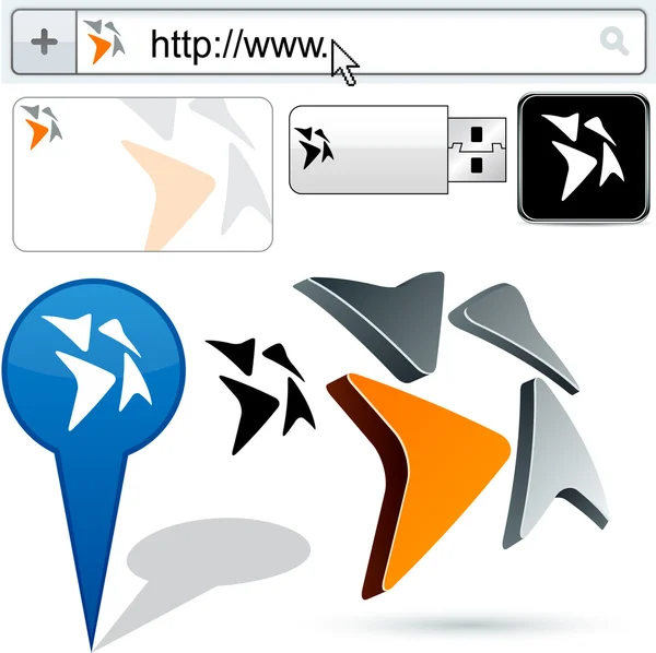 Business arrows abstract logo design. — Stock Vector