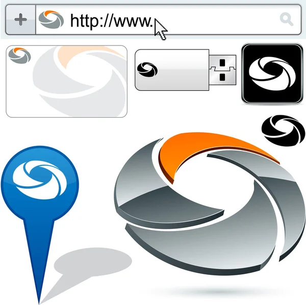 Business swirl abstract logo design. — Stock Vector