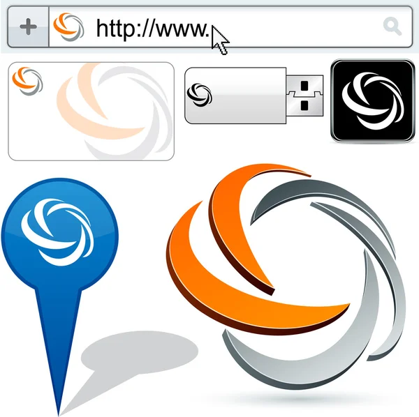 Diseño del logotipo abstracto espiral de negocio . — Vector de stock