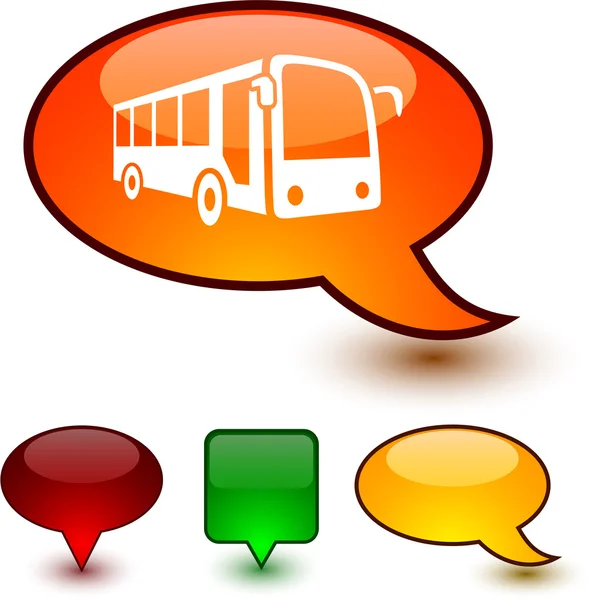 Bus speech comic icons. — Stock Vector