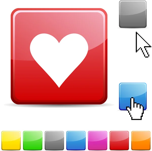 Love glossy button. — Stock Vector