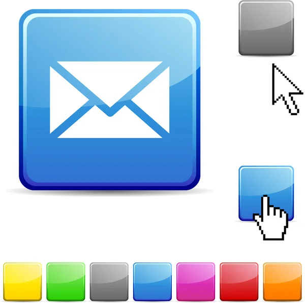 Bouton brillant Mail . — Image vectorielle