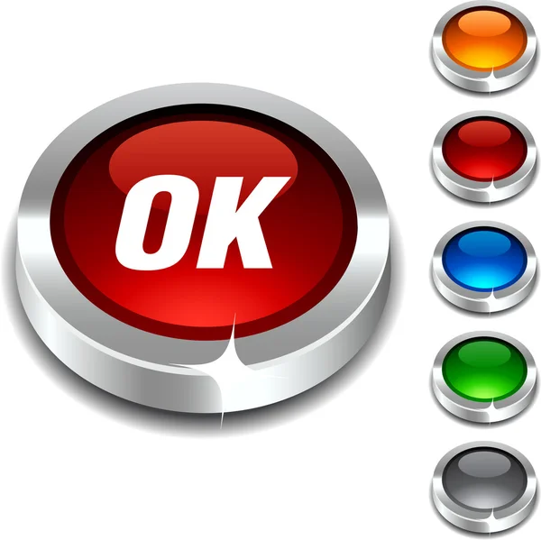 Ok 3d button. — Stock Vector