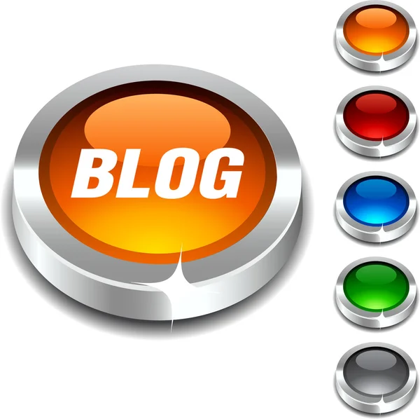 Blog botão 3d . — Vetor de Stock