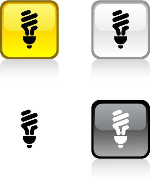 Fluorescent bulb button. — Stockvector