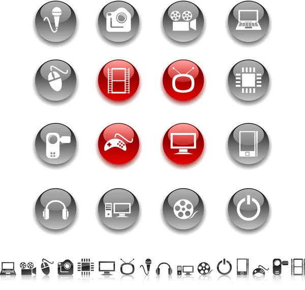 Multimedia icons. — Stock Vector