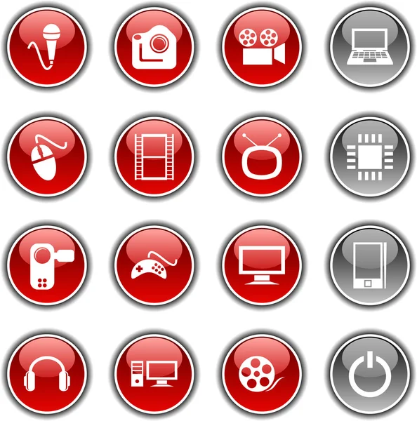Botones multimedia . — Vector de stock